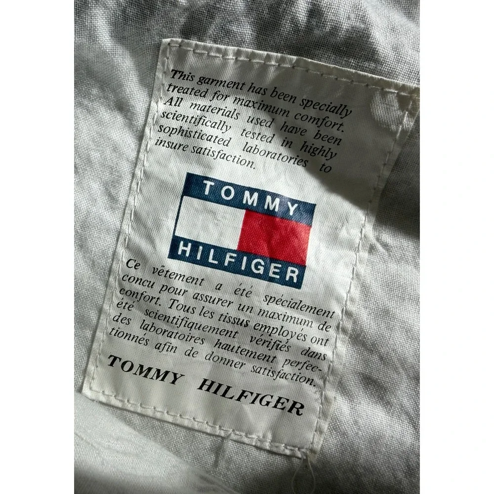 Tommy Hilfiger Plaid Pleated Trousers 38 (fits 36x32) Blue Gray Vintage Baggy‎